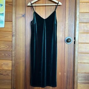 Sanctuary Green Velvet Slip Dress